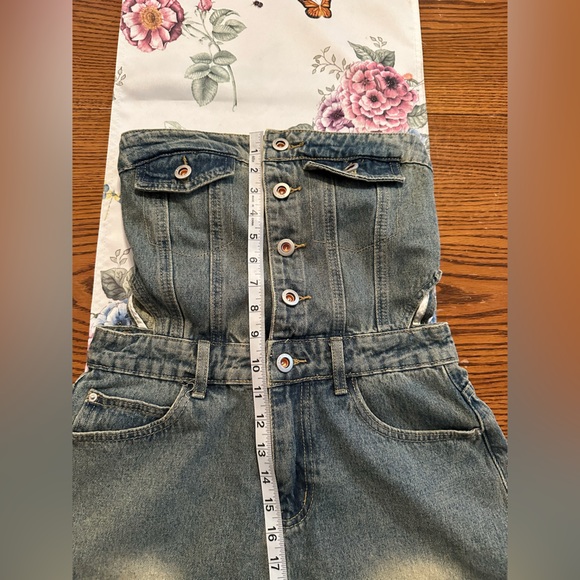 charming bunny, Jean strapless romper - Picture 8 of 12